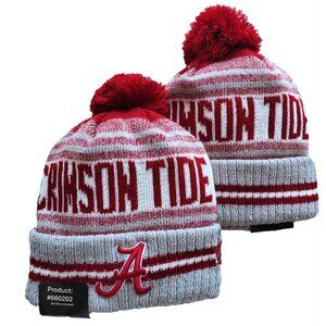 NWT Alabama Crimson Tide Sports Knit Pom Beanie Fleece Lining OSFA Unisex